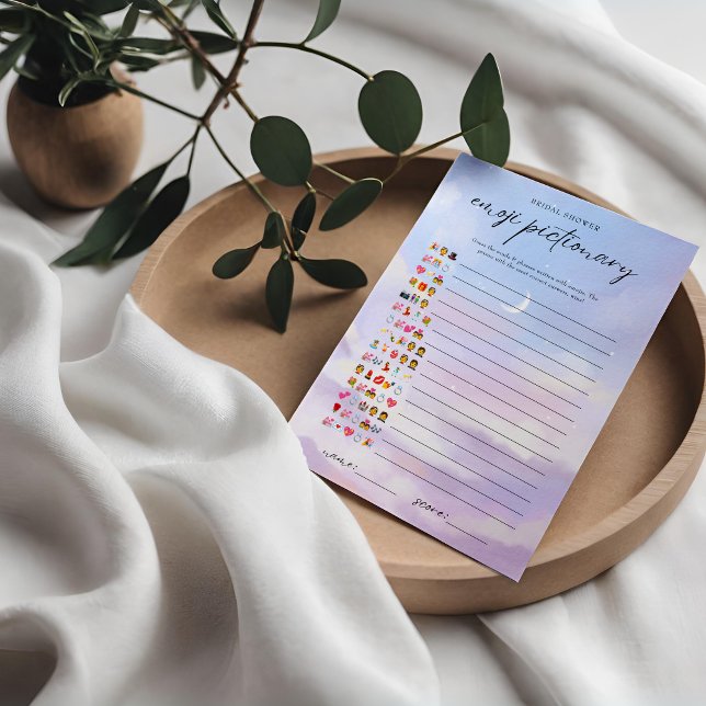 On Cloud 9 Bridal Emoji Pictionary Game Card (Creator Uploaded)