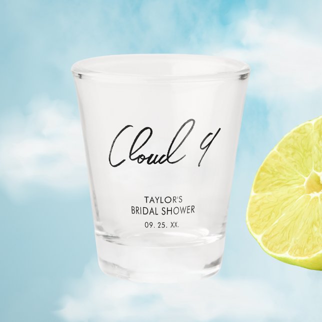 On Cloud 9 Bridal shower Minimalist Favour Shot Glass (Creator Uploaded)