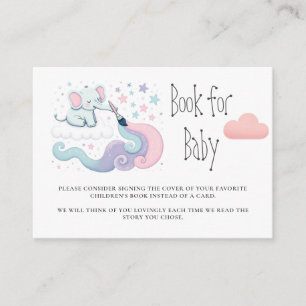 On Cloud 9 Elephant Baby Shower Books For Baby Enclosure Card