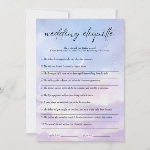 On Cloud 9 Etiquette 911 Bridal Shower Game Card