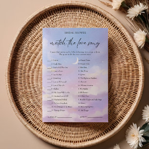 On Cloud 9 Love Song Match Bridal Shower Game Card