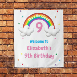 On Cloud 9! Rainbow Birthday Tapestry