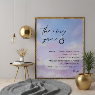 On Cloud 9 Ring Game Bridal Shower Game Sign