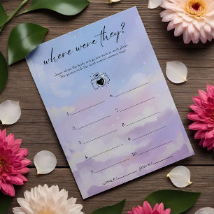 On Cloud 9 Where Were They Bridal Shower Game Flyer