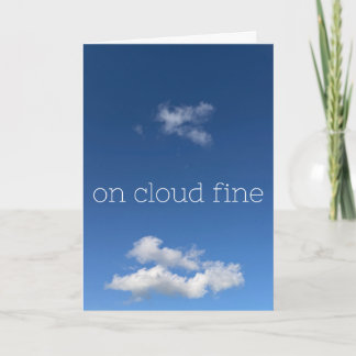 On Cloud Fine Funny Minimalist Blue Sky Card