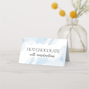 On Cloud Nine Blue Bridal Shower Buffet Food Place Card