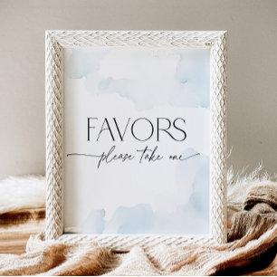 On Cloud Nine Bridal Shower Dusty Blue Favours Pedestal Sign