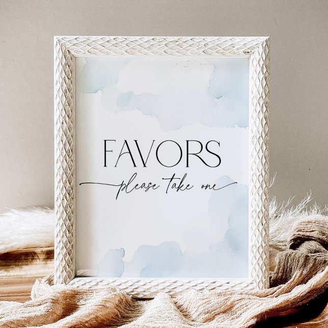 On Cloud Nine Bridal Shower Dusty Blue Favours Pedestal Sign (Creator Uploaded)