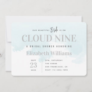 On Cloud Nine Modern Minimal Chic Bridal Shower Invitation