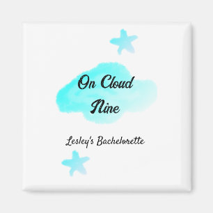 On Cloud nine pastel blue clouds star bachelorett Magnet