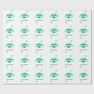 On Cloud nine pastel green clouds star bachelorett Wrapping Paper