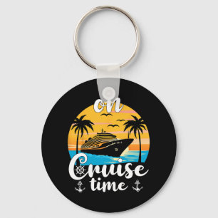 On Cruise Time Beach Summer Vacation Matching Fami Key Ring