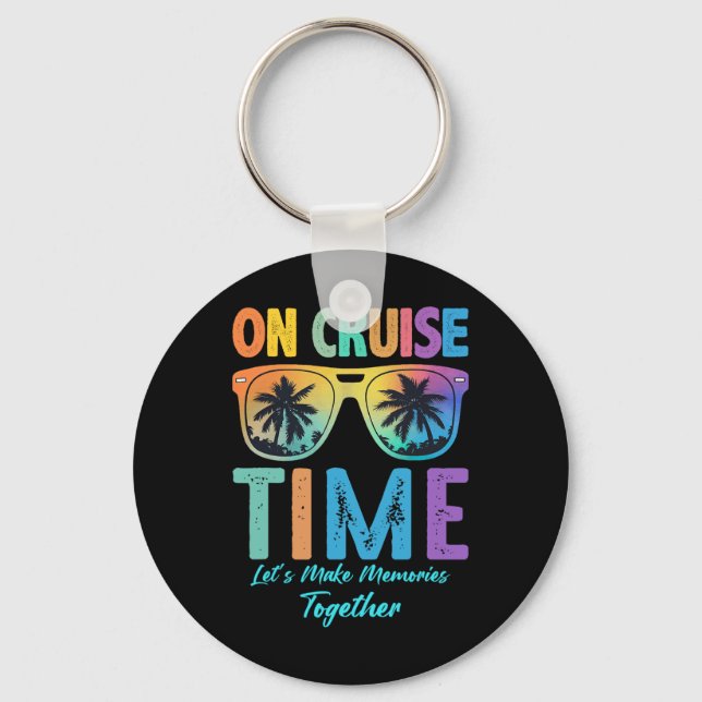On Cruise Time Family Bahamas Alaska Cruise Vacati Key Ring (Front)