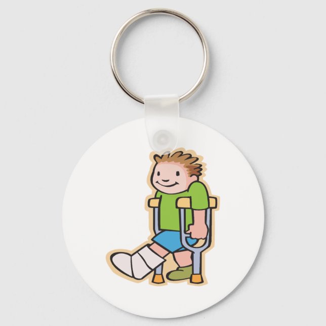 On Crutches Key Ring (Front)