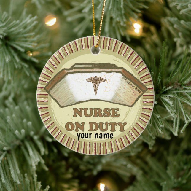 On duty nurse  ceramic tree decoration (Tree)