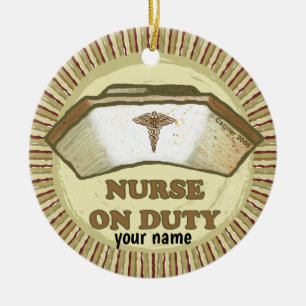 On duty nurse  ceramic tree decoration