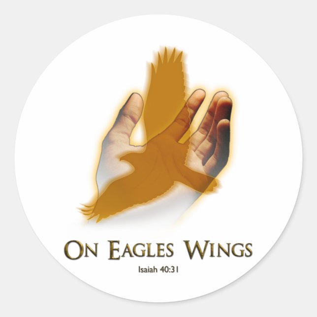 On Eagles Wings Classic Round Sticker (Front)