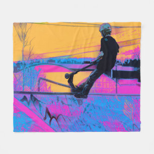 On Edge - Stunt Scooter Artwork Fleece Blanket