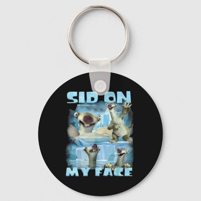 On Face Sid On Face Ice Age Animal Selfie Funny Key Ring (Front)