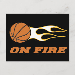 On Fire Basketball Postcard