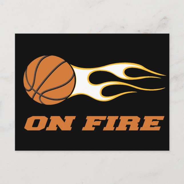 On Fire Basketball Postcard (Front)