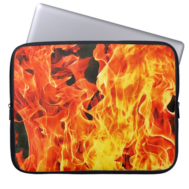 On Fire Flames Art Laptop Cover Sleeve (Front)