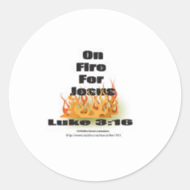 On Fire For Jesus Sticker (Front)