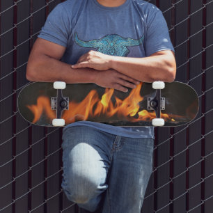 On Fire Hot Flames Skateboard Deck