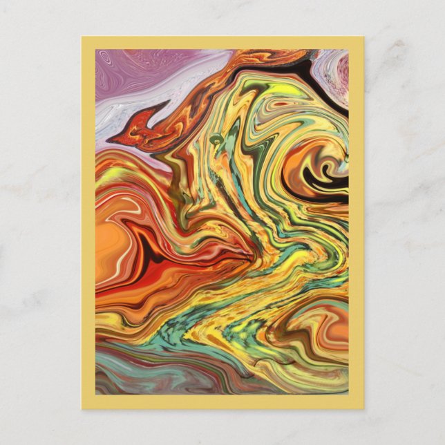 On Fire multicolored Postcard abstract Art (Front)