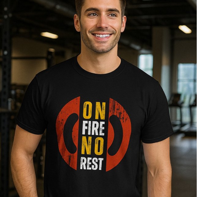 On Fire No Rest Motivational Gym T-Shirt | Fitness (Creator Uploaded)