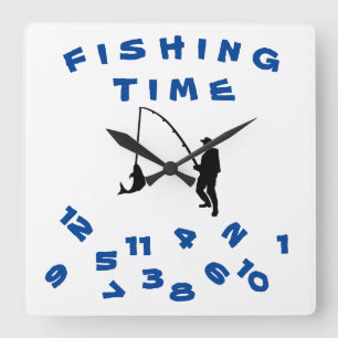 "ON ***FISHING TIME*** WITH THIS FUN CLOCK