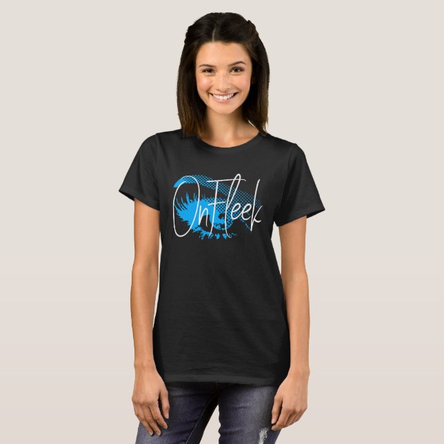 On Fleek Pretty Eye and Eyebrow - Electric Blue T-Shirt (Front Full)