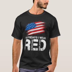 On Friday I Wear Red Support American Troops Vinta T-Shirt