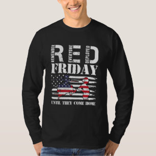 On Friday We Wear RED American Flag Military Suppo T-Shirt