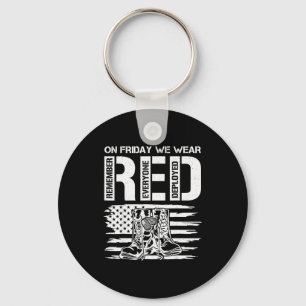 On Friday We Wear Red Friday Military Support Troo Key Ring