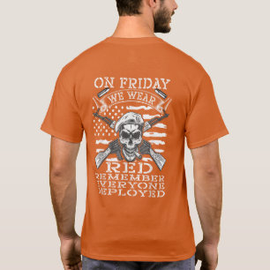 On Friday We Wear Red Military Support Troops T-Shirt