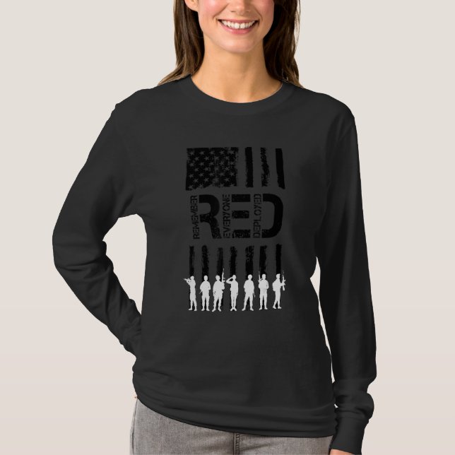 On Friday We Wear Red Remember Everyone Deployed U T-Shirt (Front)