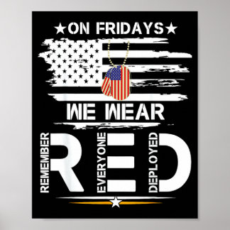 On friday wear red remember everyone deployed poster