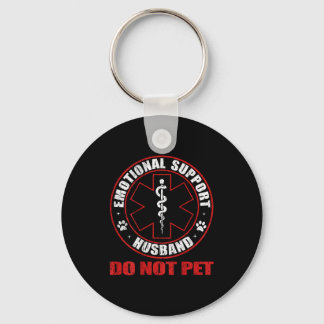 On Funny Back Emotional Support Husband Not Key Ring