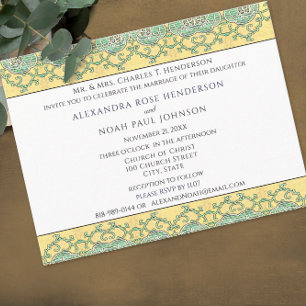 on Gold Wedding Invitation