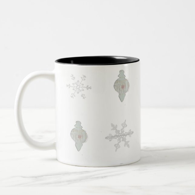 On Ice Snowflake Christmas Ornament Mug (Left)