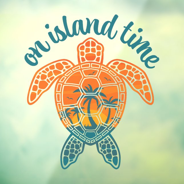 On Island Time Tropical Sunset Sea Turtle Design (Sheet 3)