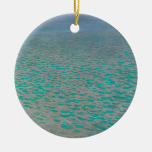 On Lake Attersee by Gustav Klimt, Vintage Fine Art Ceramic Tree Decoration