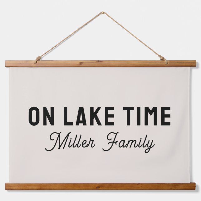 On Lake Time Personalized Boho Lake House Decor Hanging Tapestry (Front)
