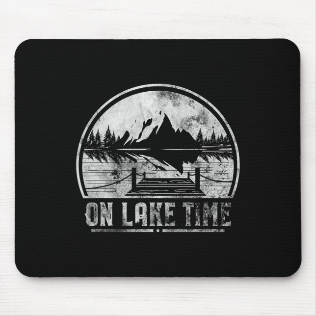 On Lake Time Summer Boating And Fishing  Mouse Pad (Front)