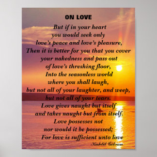 ON LOVE poem Poster