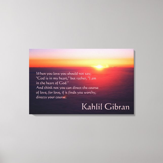 On Love - The Prophet by Kahlil Gibran Canvas Print (Front)