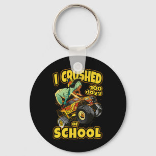 On Monster Truck I Crushed 100 Days Of School  Key Ring