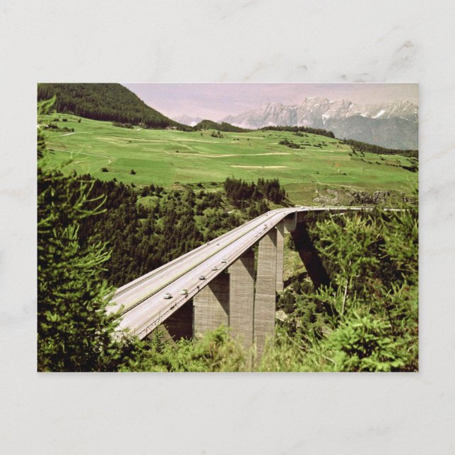 On motorway at Breener Pass between Austria and It Postcard (Front)
