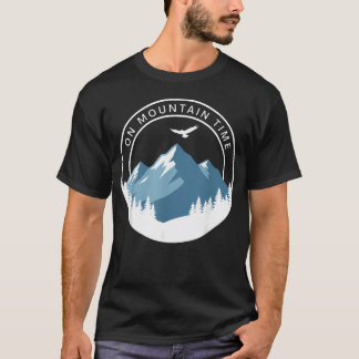On Mountain Time Hiking Trails Vintage Camping T-Shirt